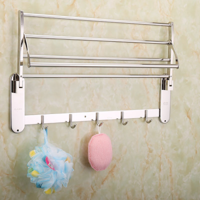 Kệ treo khăn tắm Inox SUS 304 đa chức năng Eurolife EL-B7 (Trắng bạc)