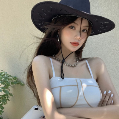 Nón Mũ Cao Bồi Nam Nữ Da Hoa Văn Chìm Thể Thao Đua Ngựa Du Lịch Dã Ngoại Chống Nắng Đi Biển Phong Cách Miền Viễn Tây Thời Trang