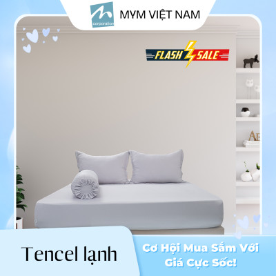 Bộ Drap, áo gối MYM chất liệu vải Tencel Lạnh Cao Cấp đủ kích thước 1m6, 1m8 Không kèm mền