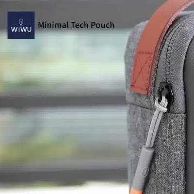 Túi đựng phụ kiện di động cho điện thoại / cho Macbook / Laptop hiệu WiWU Minimal Tech Pouch Travel In Style - chất liệu 600D Polyester cao cấp, ngăn chứa đồ rộng rãi, chống thấm nước - Hàng nhập khẩu
