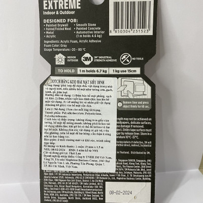 Băng dính hai mặt siêu dính 3M SCOTCH  414-S19, 19 mm x 1.5 m, 19mm x 4m