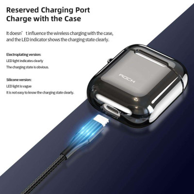Bao case cho airposd 1 / 2 chống sốc hiệu ROCK RPC-1483 mỏng 2mm, bảo vệ toàn diện, vật liệu cao cấp - Hàng nhập khẩu