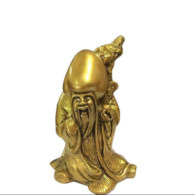 Tượng Ông Thọ Đào CTT5 8.7 x 8.7 x 16.5cm Tundo mạ vàng hoặc màu xanh