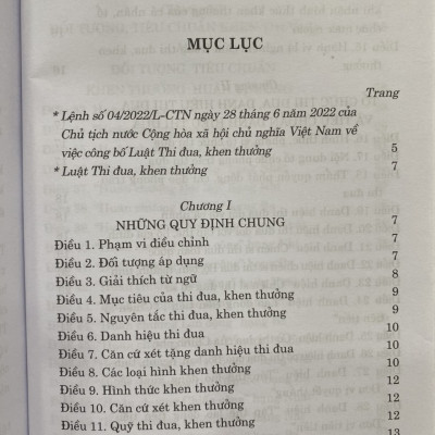 Luật Thi Đua Khen Thưởng 