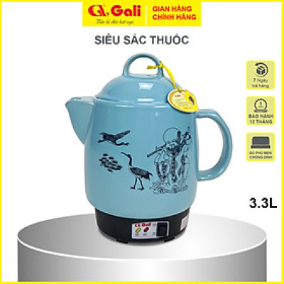 Ấm Sắc Thuốc Gali GL-1800, dung tích 3,3L đa chức năng nấu các loại thuốc Bắc, Nam, Thảo Dược,... thân bằng gốm sứ cao cấp chịu nhiệt tốt. Bảo hành chính hãng. Siêu Sắc Thuốc, Ấm Nấu Thuốc