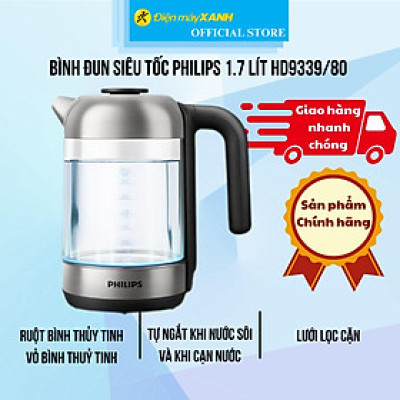 Bình đun siêu tốc Philips 1.7 lít HD9339/80 - Hàng Chính Hãng