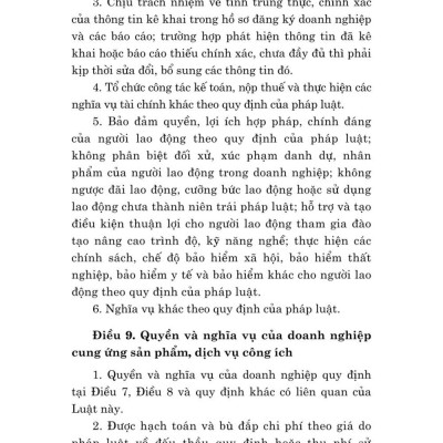 Luật doanh nghiệp năm 2020 (Sửa đổi, bổ sung năm 2022, 2024) bản in 2025