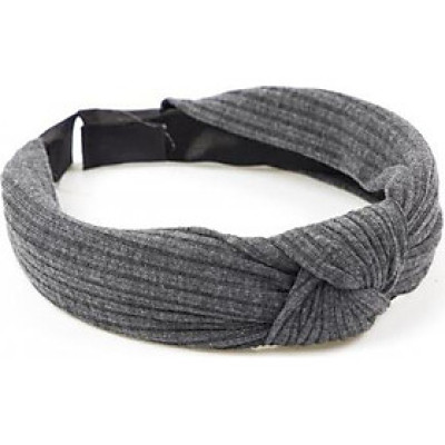 Cài Tóc Turban Gọng Nhựa Vải Thun Màu Xám Nhạt - Mã CT052