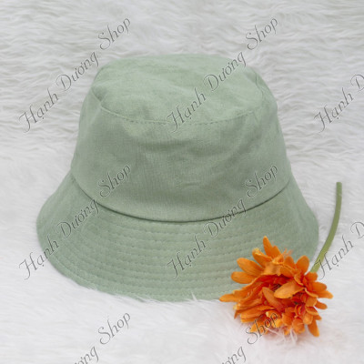 Nón bucket nhung thêu chữ D chất liệu vải mềm mại, thời trang nam nữ cao cấp