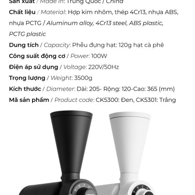 Máy xay cà phê đa dụng G-ONE pro chuyên nghiệp CAFE DE KONA