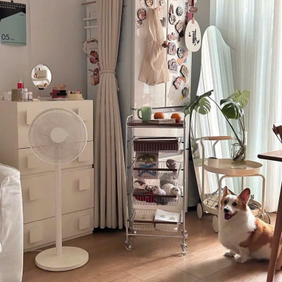 Xe Đẩy Kệ Để Đồ Đa Năng Nhiều Ngăn Tầng Có Ván Gỗ Retro Vintage – Khung Kim Loại Chắc Chắn, Kệ Trang Trí Nhà Bếp Phòng Khách - HÀNG CHÍNH HÃNG MINIIN