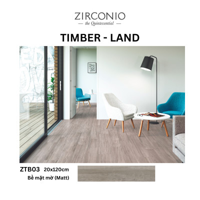 Gạch NIRO GRANITE - ZIRCONIO ZTB03 TIMBER-LAND - 20x120cm - 5 viên/thùng(1.18m2)