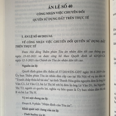 Án lệ Việt Nam - Phân tích và luận giải, tập 1 từ án lệ 01 đến án lệ 43 (tái bản lần thứ hai)