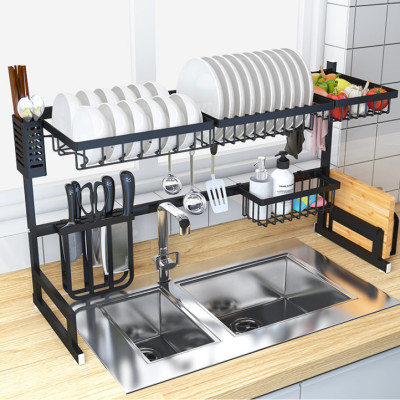 kệ úp bát KN 11, kệ úp chén đa năng, kệ để trên bồn rửa, phiên bản dài 85cm Chất liệu sắt