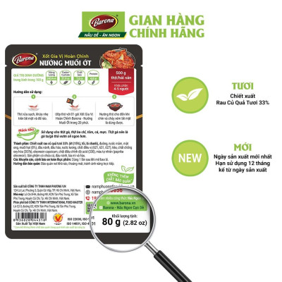 Gia Vị Nướng Muối Ớt Barona 80g ướp ngon chuẩn vị không cần nêm nếm