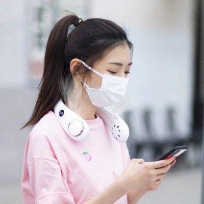 Quạt Đeo Cổ Không Cánh Đồng Hồ Led Tận Hưởng Mát Lạnh: - Mẫu Mới, Pin Lithium Ion, 3 Cấp Độ Gió