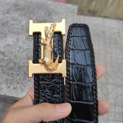 Thắt Lưng Da Cá Sấu Liền Bản Rộng 4cm 