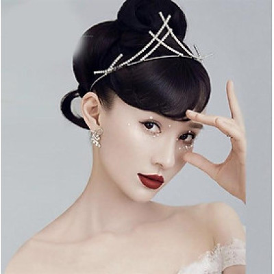 Băng đô cài tóc cô dâu tia xi mạ T9 2020