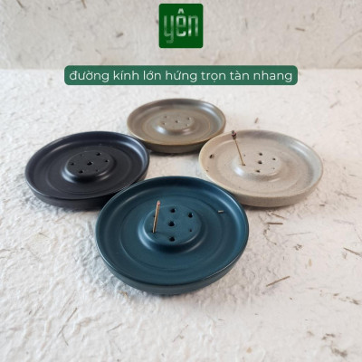 Đế Hứng Nhang Thảo Mộc Yên Bằng Gốm Tối Giản Phong Cách Thiền Nhật Đựng Tàn Nhang