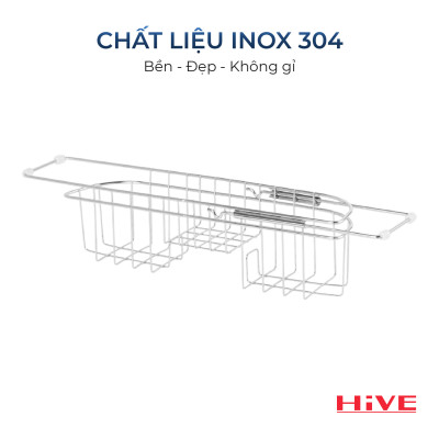Rổ đựng dụng cụ rửa chén gác bồn HiVE small rack inox Cao Cấp