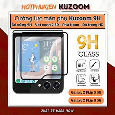 Dán kính cường lực màn hình trước / phụ cho Samsung Galaxy Z Flip 6 / Flip 5 5G hiệu HOTCASE Kuzoom 3D - Phủ Nano, Vát cạnh 2.5D, độ trong suốt HD - Hàng nhập khẩu