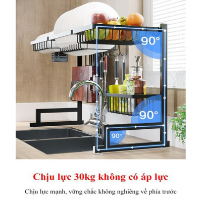 kệ úp bát KN 11, kệ úp chén đa năng, kệ để trên bồn rửa, phiên bản dài 85cm Chất liệu sắt