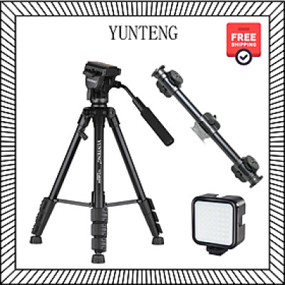 Combo Tripod Yunteng VCT 691 + Thanh Ngang 369 Kèm Đèn RGB - Phụ kiện hỗ trợ quay chụp sản phẩm - Hàng chính hãng