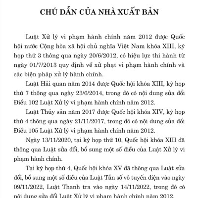 Luật Xử lý vi phạm hành chính (hiện hành) (Sửa đổi, bổ sung năm 2020,2022) 