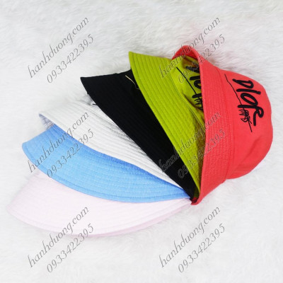 Mũ bucket vành cụp 2 mặt nón bucket vành nhỏ thêu chữ D vải cotton cao cấp phù hợp cả nam và nữ