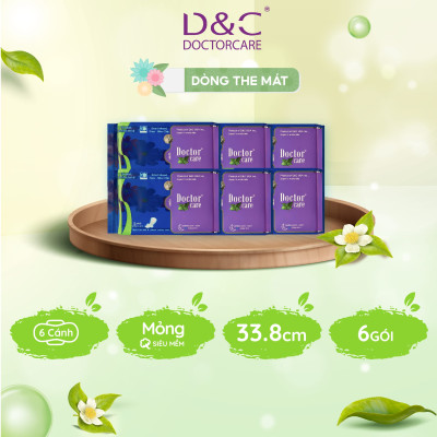 Combo 6 Băng vệ sinh ban đêm Doctor Care tinh chất thảo dược 33.8cm siêu thấm hút