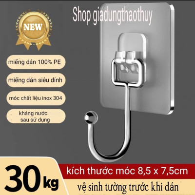 Combo Móc Dán Tường Móc Inox Siêu Dính Chắc Chịu Lực Treo Đỡ Đồ Dùng Tranh Ảnh - Miếng Dán Gắn Tường Đa Năng Trong Suốt Chịu Lực 10Kg