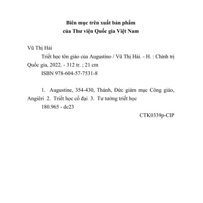 Triết Học Tôn Giáo Của Augustino