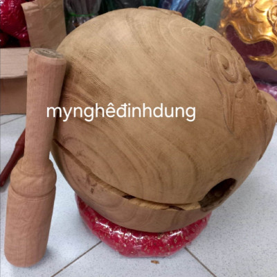 Mõ tụng kinh Phật bằng gỗ  mít  lục nõi không rác  kt 35x35cm 