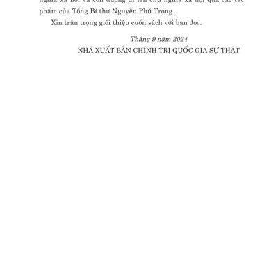 Nhận thức lý luận về chủ nghĩa xã hội và con đường đi lên chủ nghĩa xã hội ở Việt Nam - bản in 2024