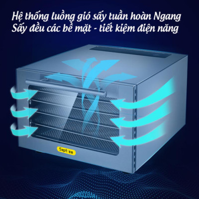 Máy sấy thực phẩm 5 tầng có bảng điều khiển hẹn giờ sấy khô tự ngắt thương hiệu Mỹ cao cấp Septree DBC-05A - Hàng Chính Hãng