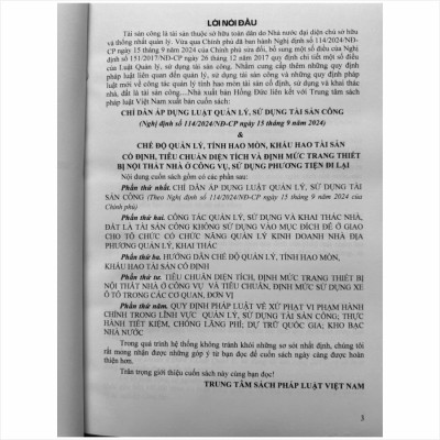 Sách Chỉ Dẫn Áp Dụng Luật Quản Lý, Sử Dụng Tài Sản Công theo Nghị định số 114/2024/NĐ-CP (V2471T)