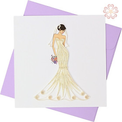 Thiệp mừng cưới - Cô dâu xinh đẹp - size 15x15cm