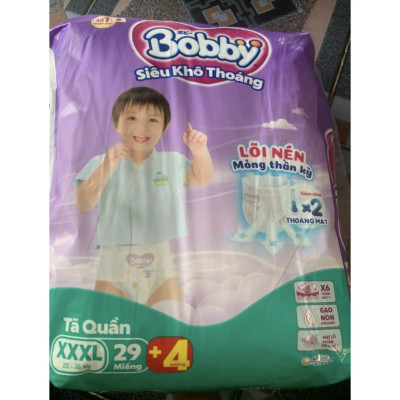 Tặng Thêm 4 Miếng Bên Trong - Tã quần Bobby XXXL29 - Tã Quần Trẻ Em Bobby XXXL Size Đại Cho Bé Từ 20-35kg - Hsd mới