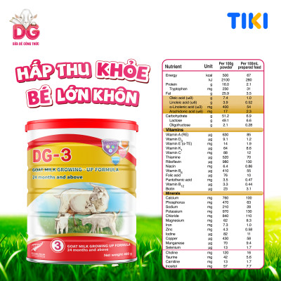 [Tặng Bình Giữ Nhiệt] CB 3 Lon Sữa Dê Công Thức DG-3 400g (HSD 10/2025)