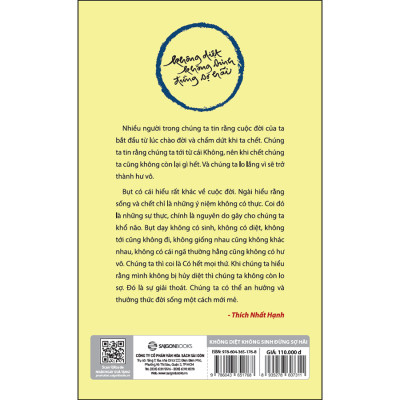 Sách Không Diệt Không Sinh Đừng Sợ Hãi