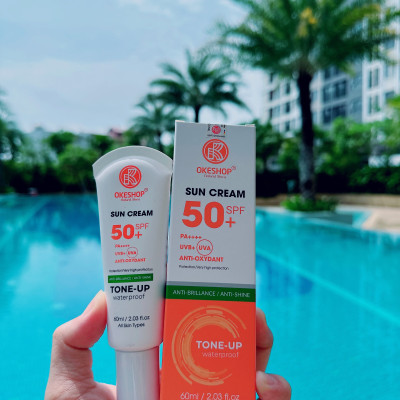 Kem Chống Nắng OKESHOP 60ml SPF 50+ PA++++ Anti-oxydant Tone - Up - Bảo Vệ Da Tuyệt Đối - Anti-Brillance / Anti-shine