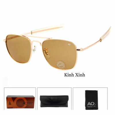 Kính râm Nam Cơn Lính Phi Công Tròng Thủy Tinh Chống Nắng UV Cao Cấp + Tặng Kèm Fullbox Phụ Kiện Cao Cấp