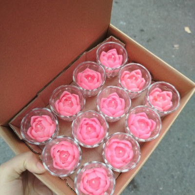 Combo 12 Ly Nến Hoa Sen Không Khói Không Mùi Từ Shop R2D 3 Màu Đỏ-Vàng-Hồng Dùng Cúng Dường, Trang Trí.