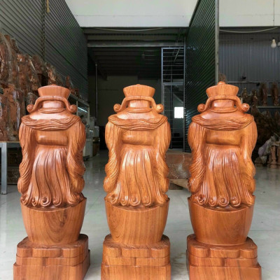 Tượng phật ông thần tài hoan hỷ bằng gỗ hương đá kt cao 60×22×15cm