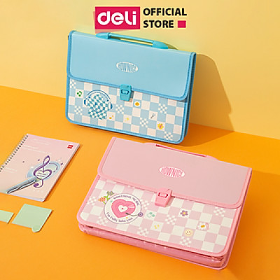 [Sơn Tùng M-TP Collection] Cặp Nhựa Học Thêm Chống Nước A4 Deli Ngăn Khoá Cúc Deli - Balo Học Sinh Tiểu Học Tiện Lợi Thông Minh - CF556