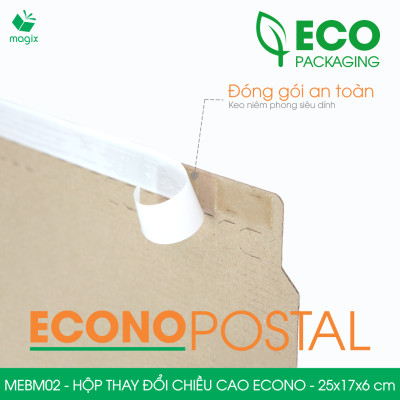 MEBM02 - 25x17x6 cm - 100 hộp carton thay đổi chiều cao siêu tiết kiệm - Hộp đóng sách, hộp gói hàng