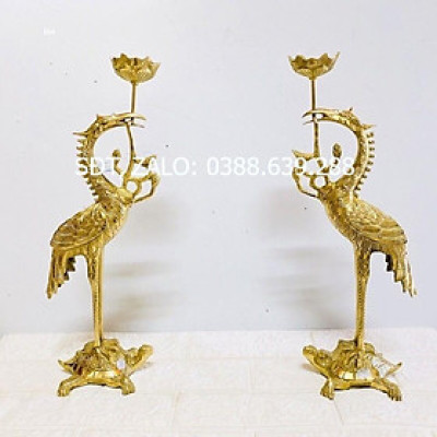 ĐÔI HẠC ĐỒNG CAO 42 CM NẶNG 3 KG CHẤT LIỆU BẰNG ĐỒNG 