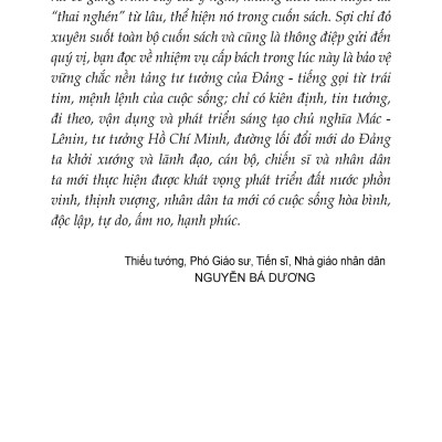 Bảo Vệ Nền Tảng Tư Tưởng Của Đảng Tiếng Gọi Từ Trái Tim, Mệnh Lệnh Của Cuộc Sống