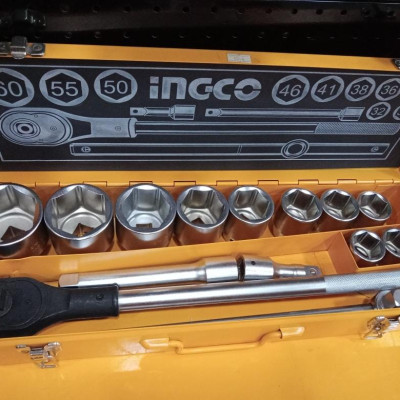 BỘ 15 ĐẦU TUÝP TAY VẶN (3/4") INGCO HKTS034151 - HÀNG CHÍNH HÃNG