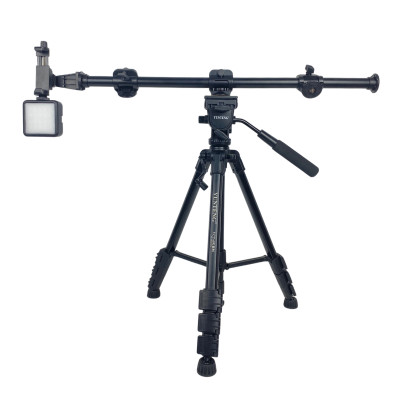 Combo Tripod Yunteng VCT 691 + Thanh Ngang 369 Kèm Đèn RGB - Phụ kiện hỗ trợ quay chụp sản phẩm - Hàng chính hãng
